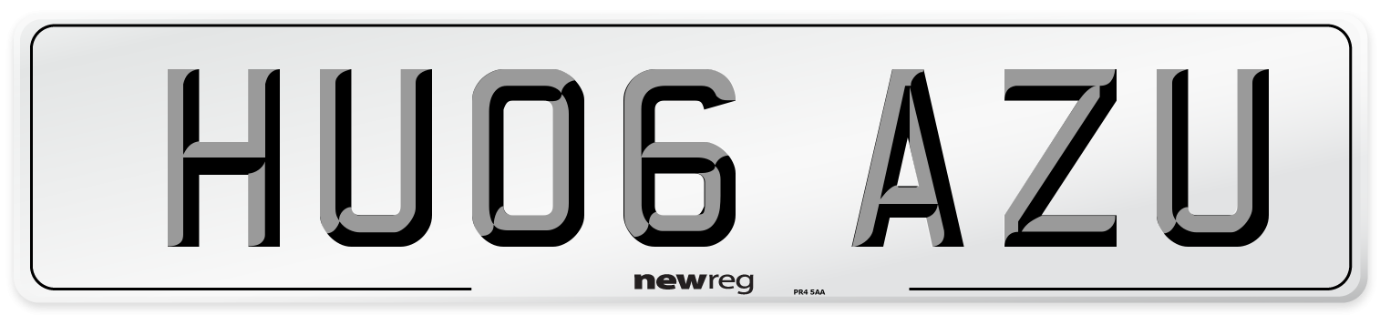 HU06 AZU Number Plate from New Reg